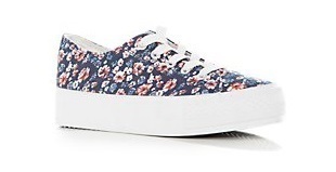 Blue Floral Flatform Plimsolls. No product info available.