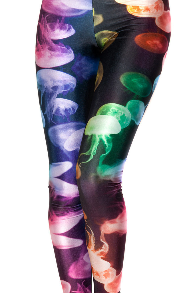 Jellyfish Rainbow Leggings. Product info: - 83% Polyester Bright, 17% Spandex.